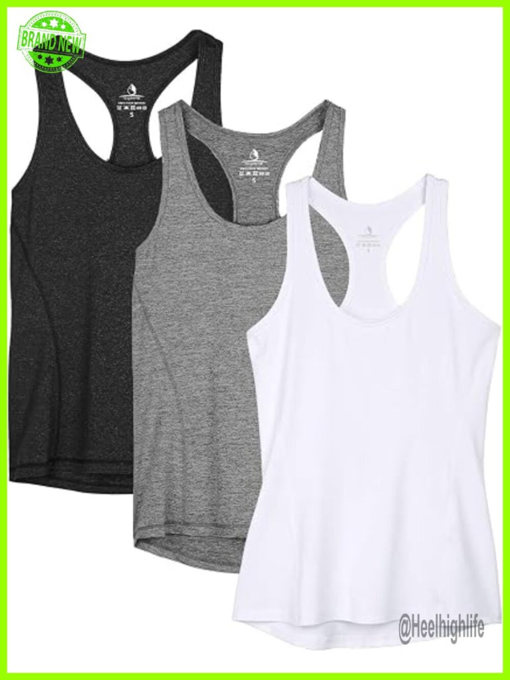 Racerback Athletic Running Tank Tops Pack of 3